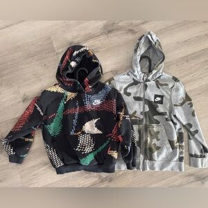 Nike Graphic and Camo Hoodies - Black and Gray